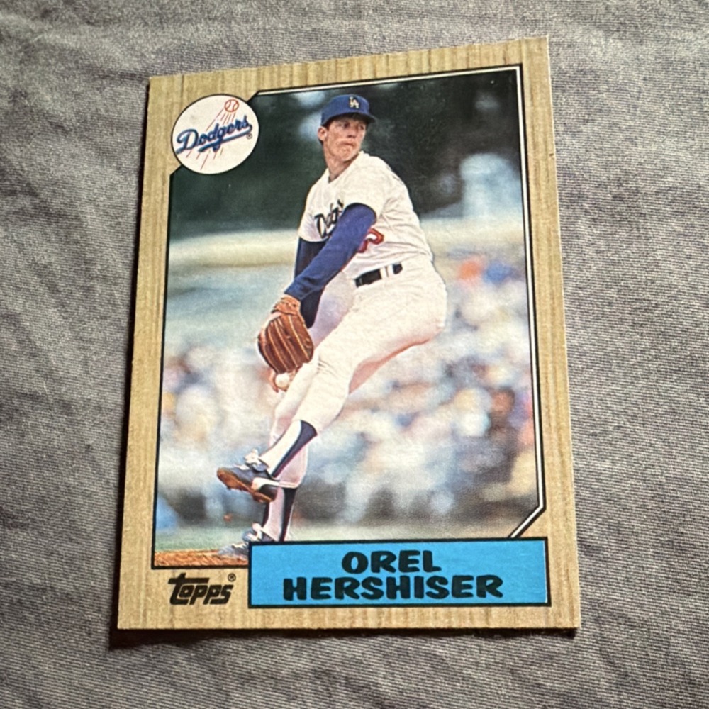 Topps 1987 Orel Hershiser #385 Los Angeles Dodgers Baseball Card MLB